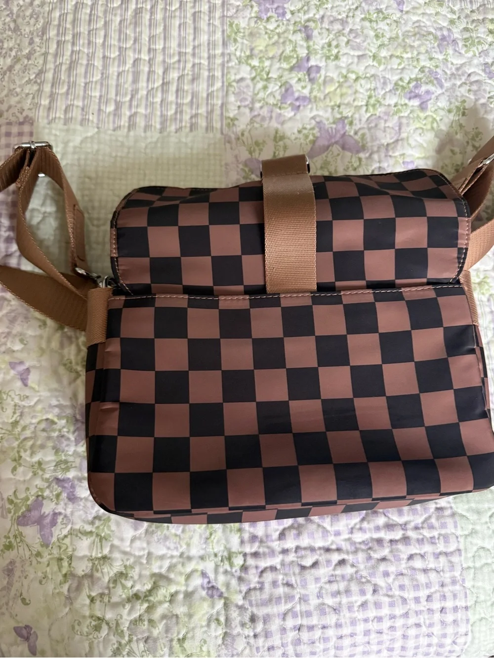 Iris and Rainbow Chestnut Checkered Buckle Bg